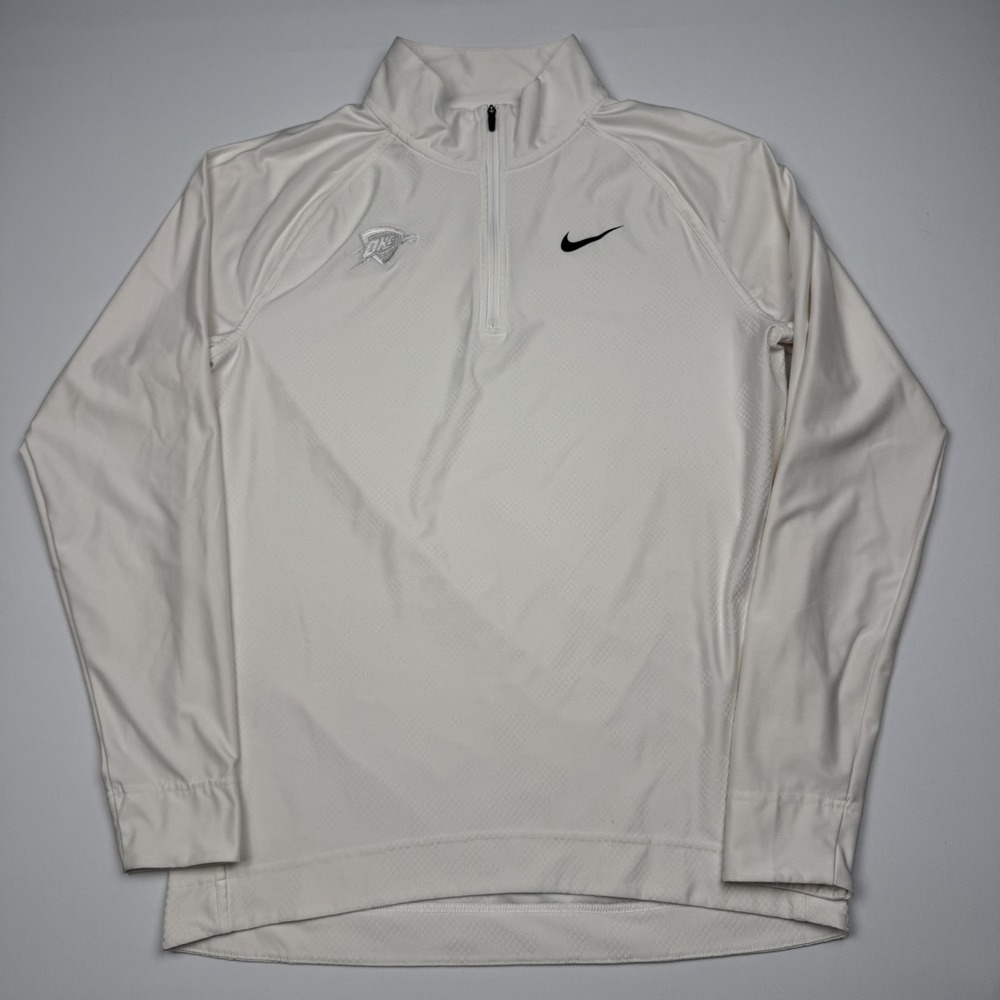 Oklahoma City Thunder Pullover Mens Small White NBA Nike Dri-FIT ADV Quarter Zip